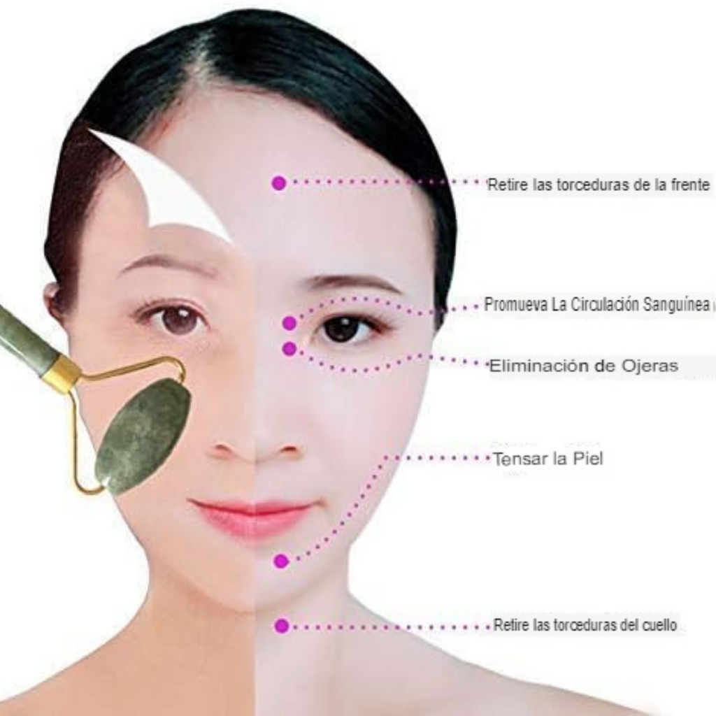 Rodillo de cuarzo/jade facial